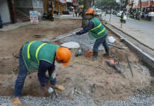 Lòng đường, vỉa hè tuyến Phố Thái Hà – Quận Đống Đa bị xới tung Đào đường